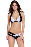 Black White Block Push Bikini