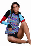 Chic Geometry Color block Long Sleeve Rashguard