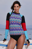 Chic Geometry Color block Long Sleeve Rashguard