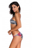 Light Ethnic Style Halter Geometric Print Tankini Swimsuit