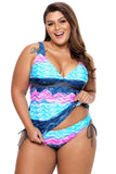 Summer Waves Cross Back Tankini Tie Side Swimsuit Plus